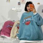 Fleece-lined Embroidered Mock Two Piece Top