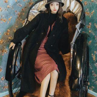 Corduroy Double Breasted Long Coat