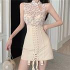 High-waist Lace Up Slim Fit Skirt Skirt - One Size