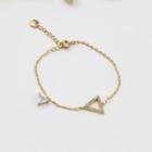 Triangle Bracelet Gold & White - One Size