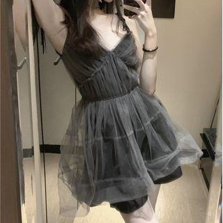 Spaghetti Strap Mesh Dress / Blazer