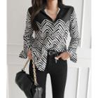 Herringbone Crepe Blouse