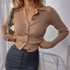 Lapel Cardigan Single-breasted Top
