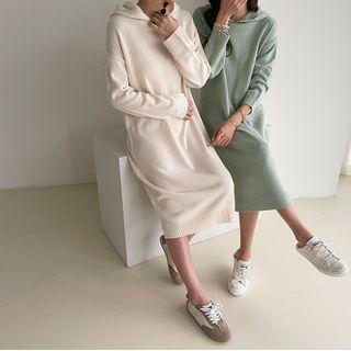 Pastel Knit Hoodie Dress