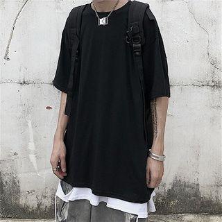 Elbow-sleeve Hoop Detail T-shirt