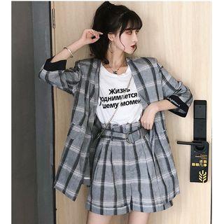 Plaid Blazer / Plaid Shorts