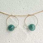 Glass Ball Hoop Earring E486 - One Pair - One Size
