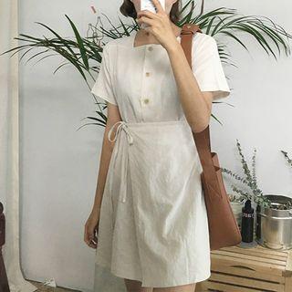 Side Tie Short-sleeve Dress
