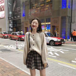 Batwing-sleeve Cardigan Almond - One Size