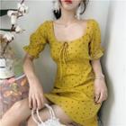 Print Slim-fit Short-sleeve Dress