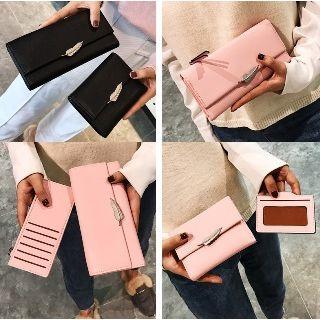 Metal Leather Accent Wallet