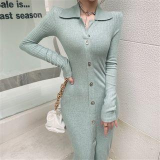 Plain Slit Knit Dress
