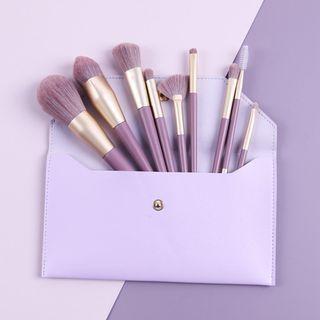 Set Of 9: Makeup Brush With Bag