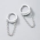 925 Sterling Silver Chain Earring 1 Pair - 925 Sterling Silver Chain Earring - One Size