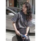 Leopard Short-sleeve T-shirt Dark Gray - One Size