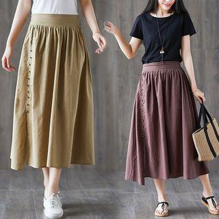 Plain Split Nail Semi Skirt