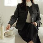 Round-neck Flap Short Jacket