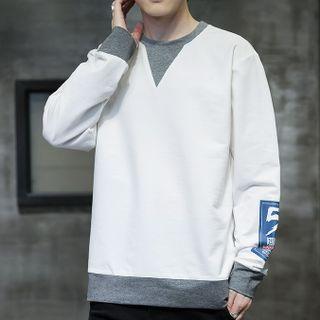 Round Neck Two-tone Sweatshirt
