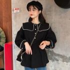 Faux-pearl Detail Blouse Black - One Size