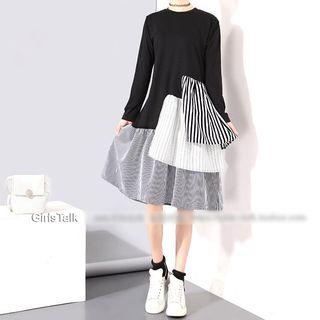 Long-sleeve Panel Pullover Dress