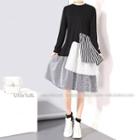 Long-sleeve Panel Pullover Dress