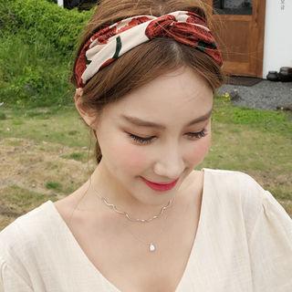 Faux-pearl 2-tiered Necklace Silver - One Size