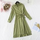Midi A-line Wrap Shirtdress
