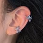 Alloy Butterfly Cuff Earring 1 Pair - 0745a - Silver - One Size