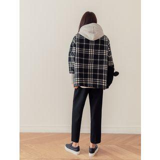 Plus Size Boxy Check Hoodie