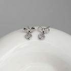 Bow Heart Sterling Silver Dangle Earring 1 Pair - Silver - One Size