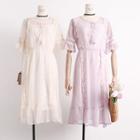 Lace-trim A-line Chiffon Dress With Camisole
