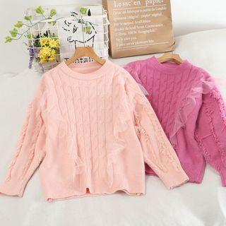 Ruffle Cable Knit Sweater