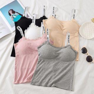 Spaghetti Strap Lettering Padded Top