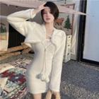 Pom Pom Light Jacket / Spaghetti Strap Dress