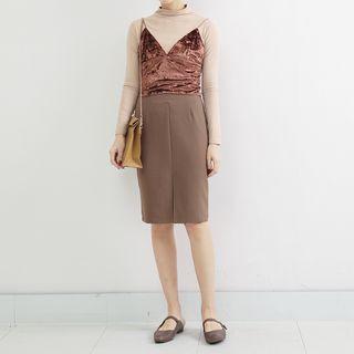 Front Slit Pencil Skirt