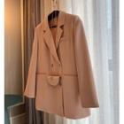 Set: Plain Single-breasted Blazer + Crossbody Bag