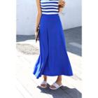 Band-waist A-line Maxi Skirt