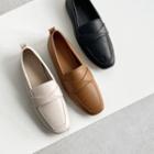 Square-toe Twisted Loafers