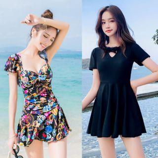 Short-sleeve Bow Swimdress