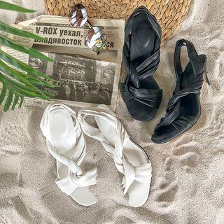 Knotted Strap Stiletto Sandals