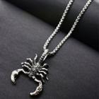 Scorpion Pendant Alloy Necklace 1 Pc - Rolo Chain Necklace - Silver - One Size