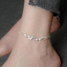 Faux Pearl Sterling Silver Anklet