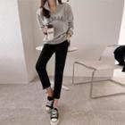 Fleece-lined Letter Anorak Sweatshirt