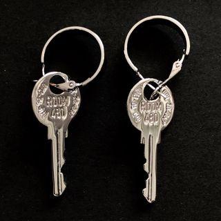 Key Dangle Hoop Earring As Shown In Figure - One Size