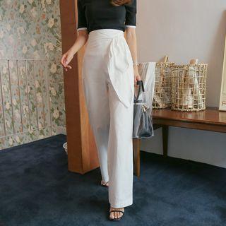 Tie-waist High-rise Wide Pants