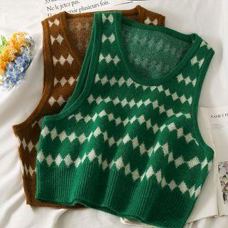 Argyle Loose Knit Vest