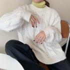 Cable Knit Sweater / Turtleneck Long-sleeve Knit Top