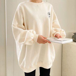 Plus Size Printed Oversized Pullover