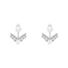 Faux Pearl Rhinestone Swing Earring 1 Pair - 925 Silver - Earrings - One Size