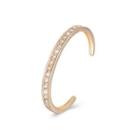 Elegant Plated Champagne Gold Open Bangle With Yellow Cubic Zirconia Champagne - One Size